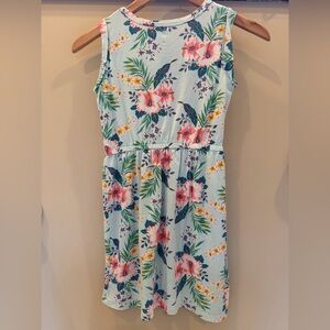GAP girls size XL Light Blue Tropical Floral Sleeveless Dress